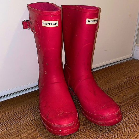 Hunter Shoes Hunter Hot Pink Short Rain Boots Poshmark